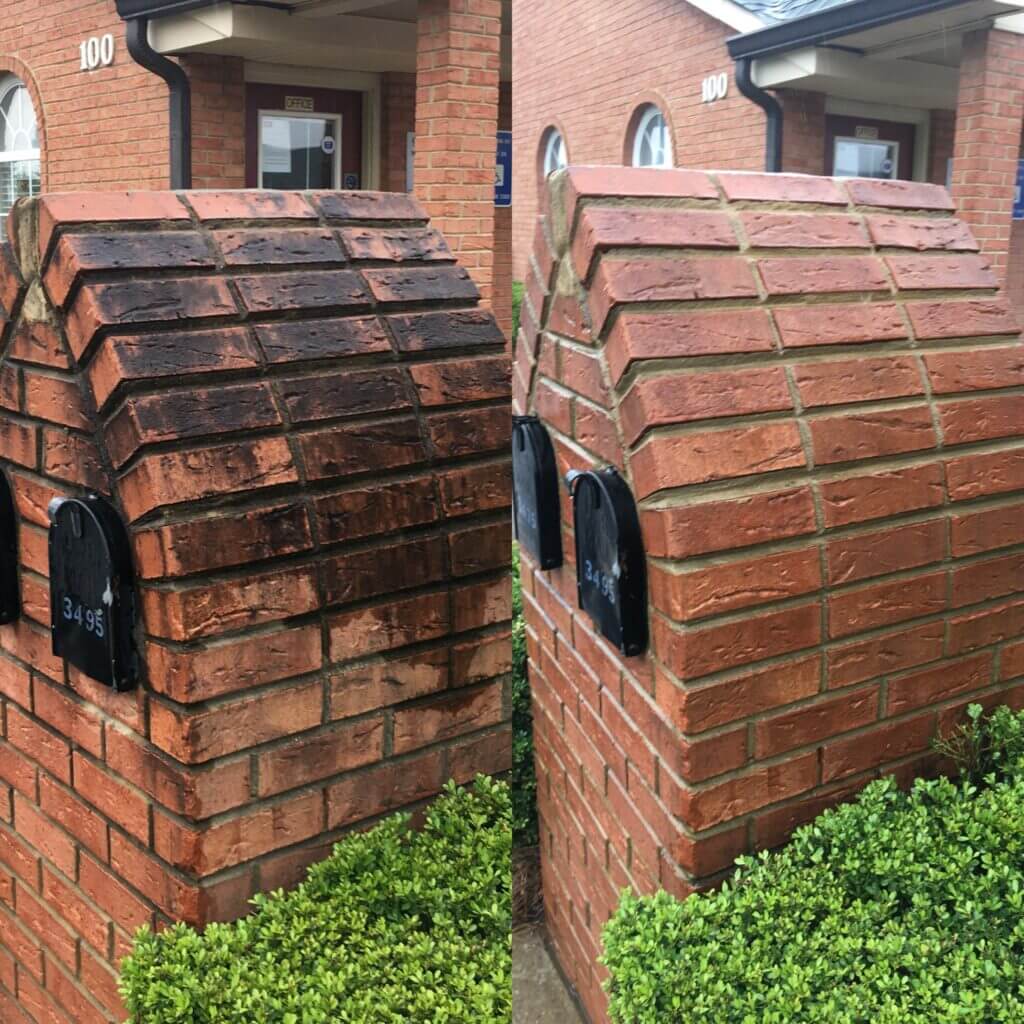 Before and after pressure washing service in action. Professional cleaning results. Explore our Service Area Map to check if we’re in your neighborhood.