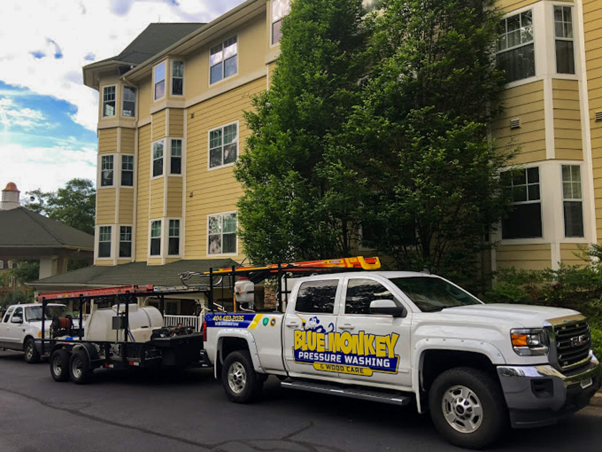 Commercial pressure washing service for apartment complex. Professional cleaning results.