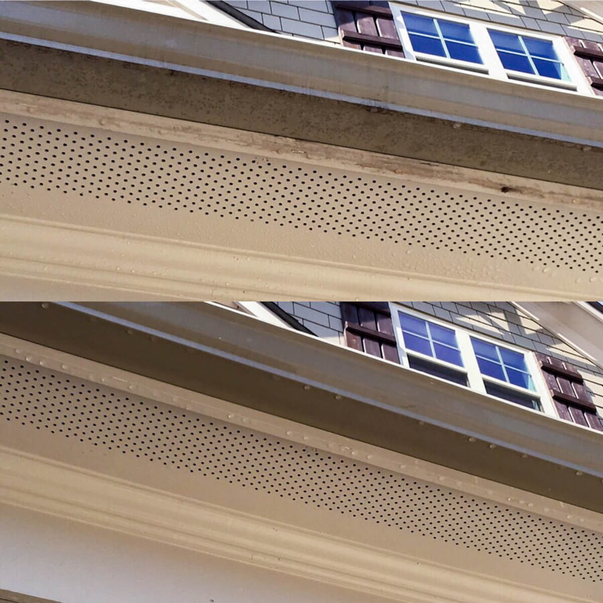 amazing results of a professional gutter cleaning and stain removal servive
