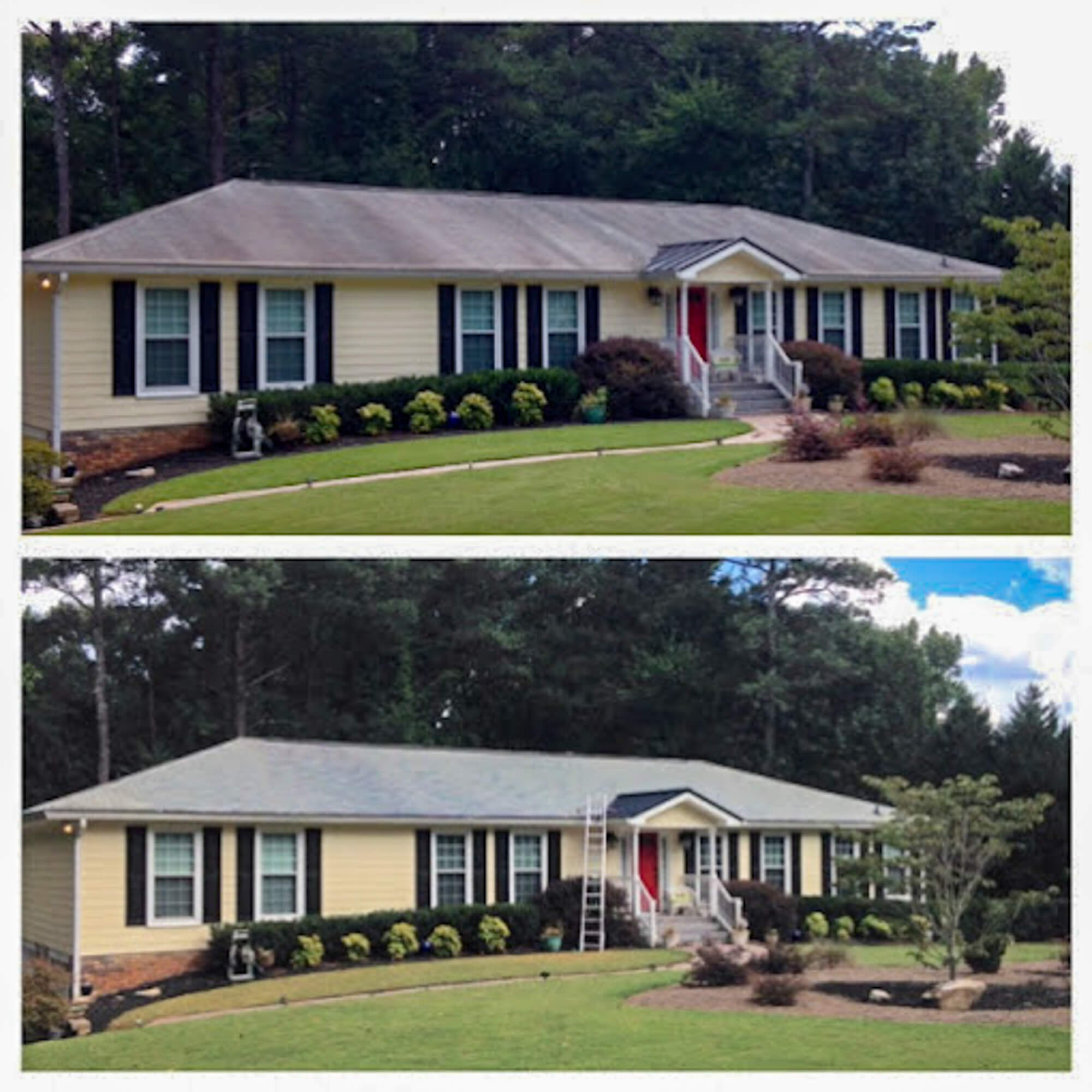 YOUR ROOF WILL LOOK LIKE NEW AGAIN AFTER A PROFESSIONAL SOFT WASH ROOF CLEANING AND ROOF STAIN REMOVAL FROM BLUE MONKEY